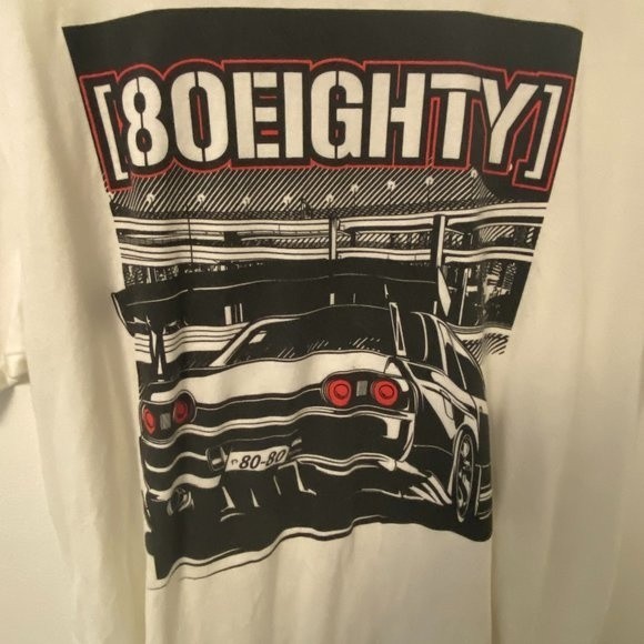 Next Level Apparel, White Shirt with 80 Eighty on the front size L - Picture 3 of 5